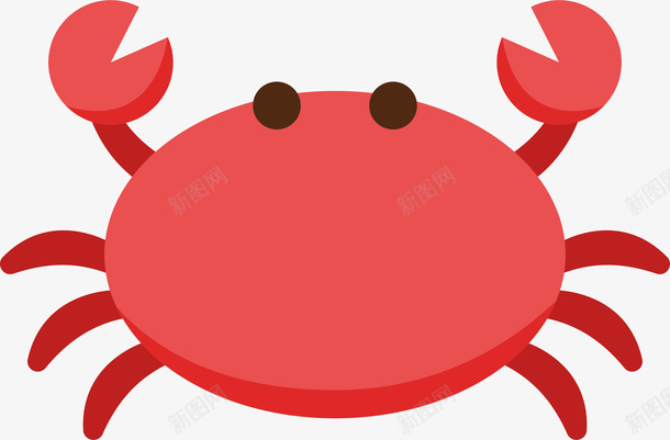 红色水彩螃蟹矢量图ai免抠素材_88icon https://88icon.com 卡通手绘 可爱 水彩 红色 螃蟹 蟹钳 矢量图