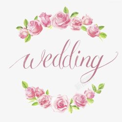 结婚周年日玫瑰花水彩高清图片