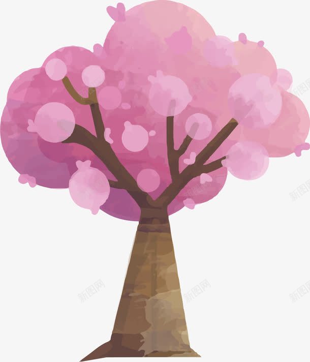 粉色樱花树png免抠素材_88icon https://88icon.com 四月 季节 日本 春天 春季 树木 森林 樱花 水彩