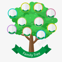 我的宝贝一棵简易的家庭树高清图片