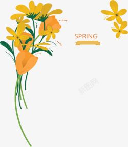 黄色迎春花花纹海报素材