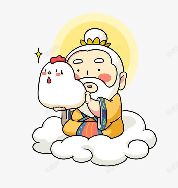 2017鸡年png免抠素材_88icon https://88icon.com 呆萌 漫画 神仙 神明 祥云 鸡年