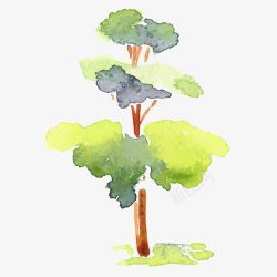 创意园林水彩银杏树图案素材