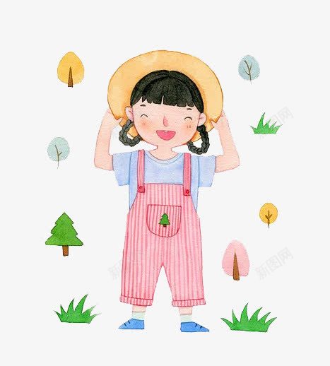 卡通女孩png免抠素材_88icon https://88icon.com 卡通 可爱 女孩 小学生 彩色 手绘 水彩 短发齐刘海 装饰 齐刘海