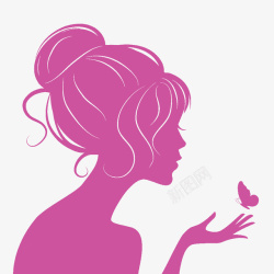 螺狮粉海报设计粉色女孩剪影高清图片