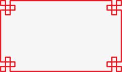 红色中国风花纹框架素材
