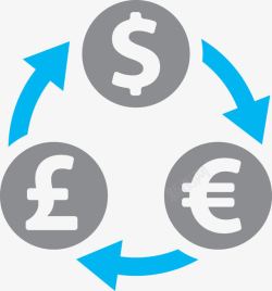 财政收入蓝色循环箭头图高清图片