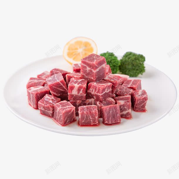 澳洲谷饲板腱粒png免抠素材_88icon https://88icon.com 一盘牛肉 产品实物 澳洲谷饲板腱粒 牛肉 瓷盘 生鲜 肉 食材