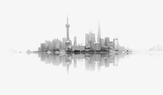 水墨城市png免抠素材_88icon https://88icon.com 上海 创意城市 城市印花 城市插画 水彩城市 渐变色 繁华城市