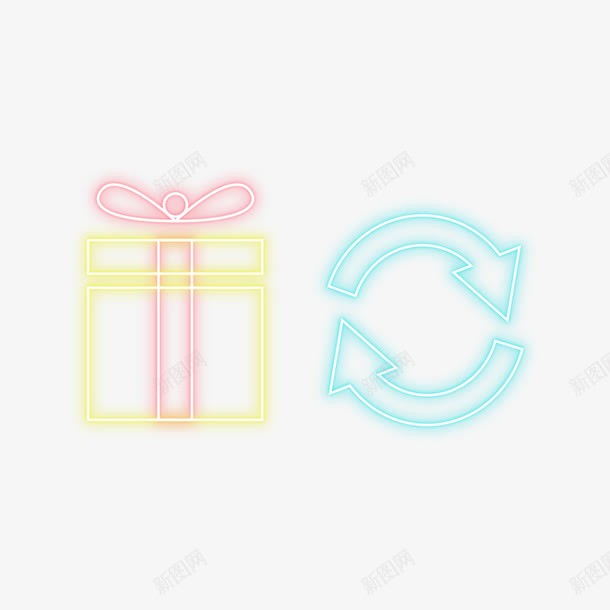 创意彩色霓虹灯png免抠素材_88icon https://88icon.com 创意 发光 彩色 循环 灯管 灯饰 礼物 装饰 霓虹框灯 霓虹灯