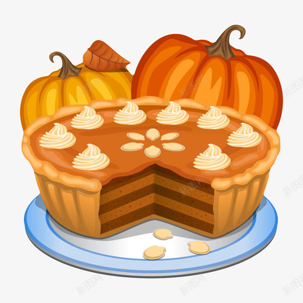 两个南瓜和一个切开的大蛋糕卡通png免抠素材_88icon https://88icon.com 分开 切开 摆放 甜品 甜食 甜馅饼 碟子 蔬菜 食品 食物 馅合子 馅料