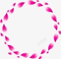 花圈装饰粉红色花瓣边框高清图片