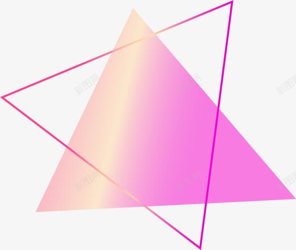 梦幻唯美粉色三角形png免抠素材_88icon https://88icon.com 几何图形 叠加三角形 唯美三角形 梦幻三角形 粉色三角形 黄色光晕