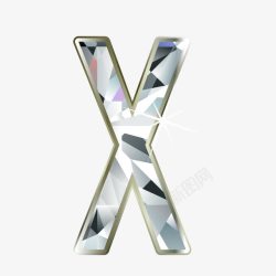 钻石英文字母X素材