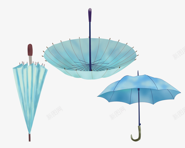 手绘绿色雨伞psd免抠素材_88icon https://88icon.com 一把伞 小清新装饰 手绘雨伞 打开的雨伞 绿色 雨伞