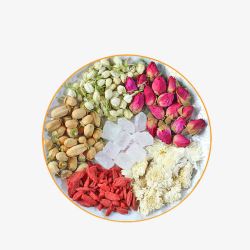 健康滋补产品实物六种养生花茶组合展示高清图片