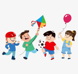 踩足球的男孩放风筝踢足球玩耍的小孩高清图片