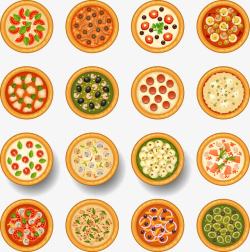 意大利馅饼披萨美食矢量图高清图片