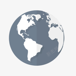 地球立体模型灰色地球矢量图高清图片
