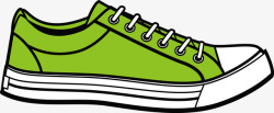 一双绿色学生帆布鞋矢量图素材