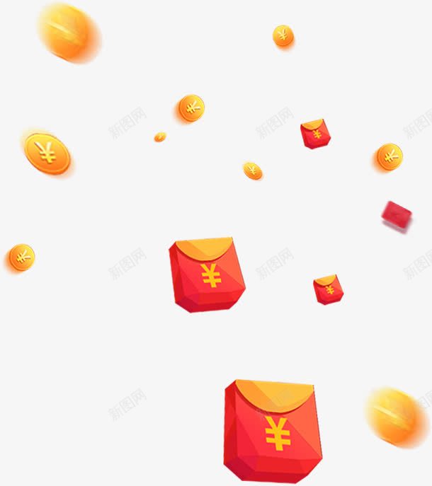 漂浮金币红包png免抠素材_88icon https://88icon.com 年节装饰 漂浮 红包 红色 过年 金币