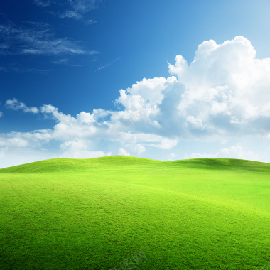 蓝天下的草原背景摄影图片