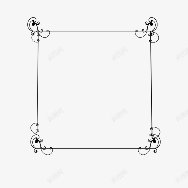 欧式古典菜单花边psd免抠素材_88icon https://88icon.com 古典边框 欧式花边 简约 菜单花边 菜单边框 黑色花边