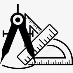 测量工具三角尺测量仪器图标高清图片