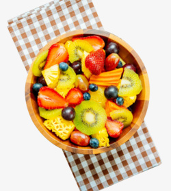 欧式沙拉碗水果沙拉餐布高清图片