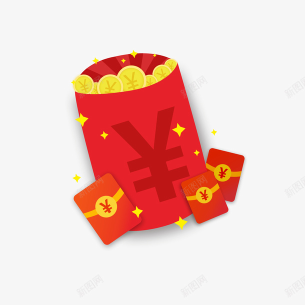 喜庆简约风红包金币堆海报cdr免抠素材_88icon https://88icon.com 喜庆 简约风 红包 金币