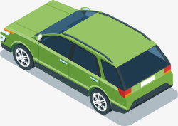 绿色的小汽车顶视图矢量图素材