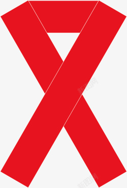 艾滋标志红色丝带矢量图高清图片