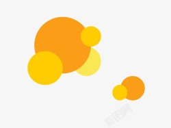 橙黄背景橙黄色气泡PPT模板高清图片