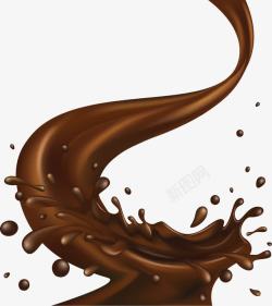 巧克力丝滑乳香浓倾泻而下的巧克力高清图片