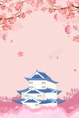 樱花季赏花背景图背景