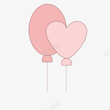 色彩创意装饰画粉色的气球标图标图标
