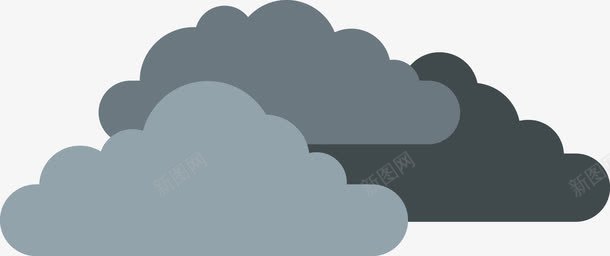 彩色铅笔背景乌云密布天气图标图标