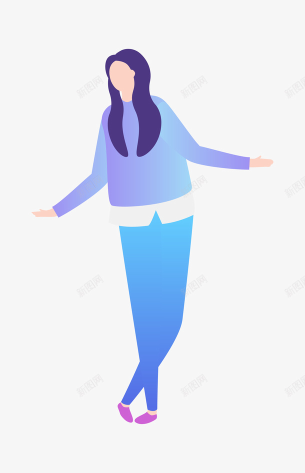 时尚渐变女性插画矢量图ai免抠素材_88icon https://88icon.com 商务科技插画 扁平插画 手绘 插画 时尚渐变女性 时尚渐变女性插画矢量图 矢量图