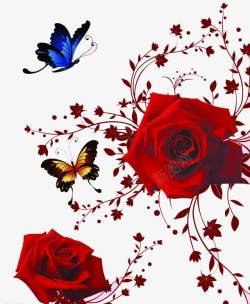 红花边框鲜色玫瑰高清图片