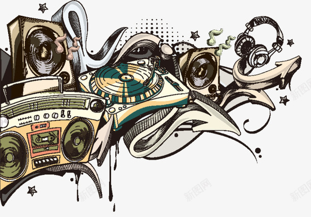 箭头音响涂鸦图案png免抠素材_88icon https://88icon.com 涂鸦 涂鸦主题 涂鸦插画 涂鸦艺术字