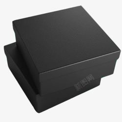 黑色格栅模型黑色首饰盒盒型高清图片