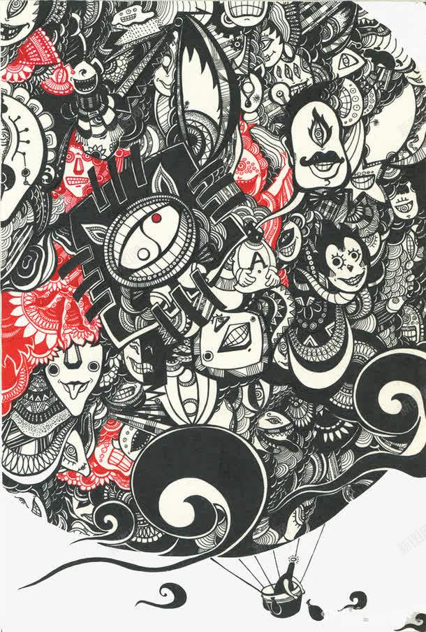 涂鸦个性热气球png免抠素材_88icon https://88icon.com 创意热气球 卡通手绘气球 印花 印花图案 涂鸦 装饰图案