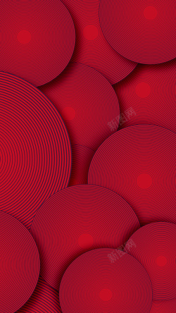 圆圈条纹中国红节日喜庆红色背景素材