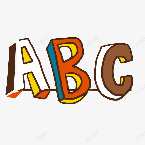 卡通手绘彩绘字母矢量图ai免抠素材_88icon https://88icon.com ABC 大写字母 字母 学习 学校 看图识字卡，看图识字 矢量图 英文字母