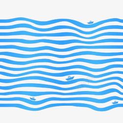 蓝色的水面手绘蓝色水面波纹线条高清图片