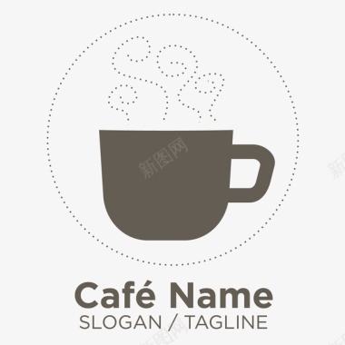烟雾素材点状咖啡logo矢量图图标图标