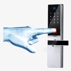 蓝光手指电子智能锁素材