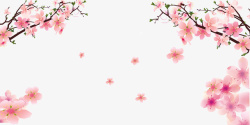 樱桃花手绘樱桃枝高清图片