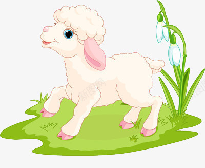 草地上的小羊羔png免抠素材_88icon https://88icon.com 动物 春天 羊羔 草地