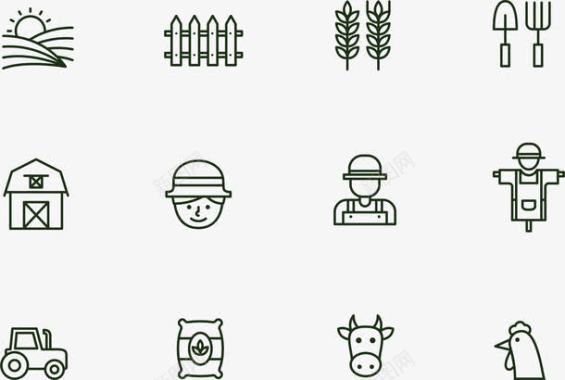 农田耕作农场农夫图标图标